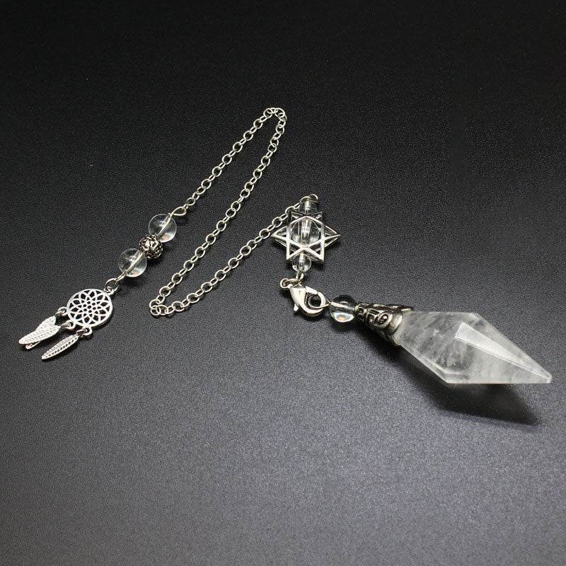 Natural Stone Double-Point Pendulum Ornament - MystiCrystals