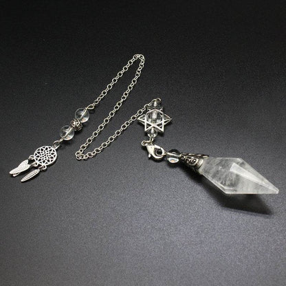 Natural Stone Double-Point Pendulum Ornament - MystiCrystals