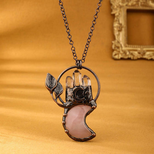 Unique Magical Moon Pendant Necklace - MystiCrystals