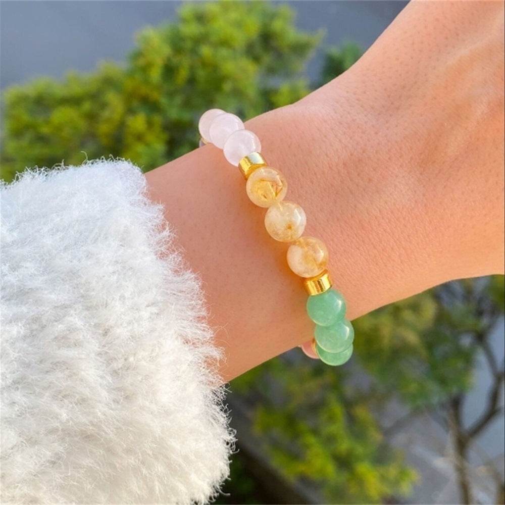 Luxury Amethyst and Citrine Natural Stone Bracelet - MystiCrystals
