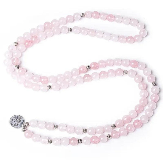 Beaded Rose Quartz Aquamarine Bracelet - MystiCrystals