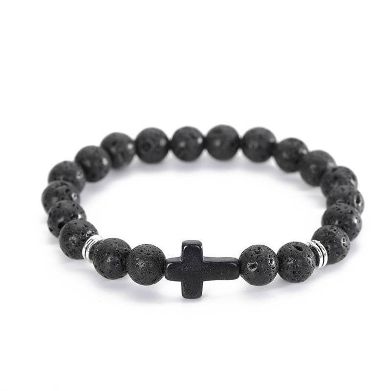 Cross Natural Stone Bracelet - MystiCrystals