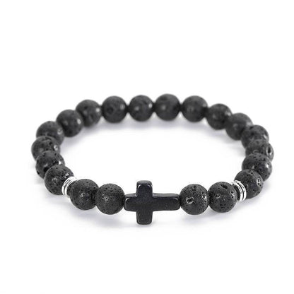 Cross Natural Stone Bracelet - MystiCrystals