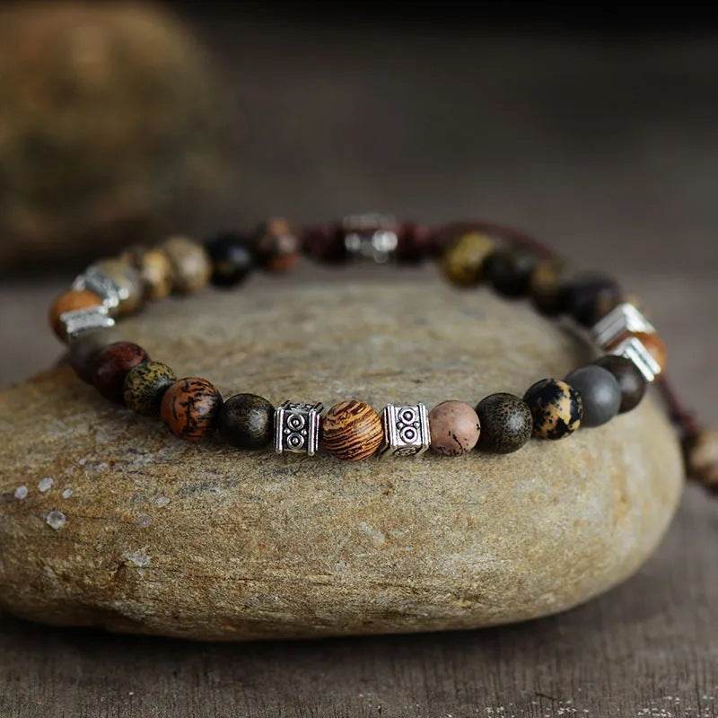 Explorer Men’s Agate Beaded Bracelet - MystiCrystals