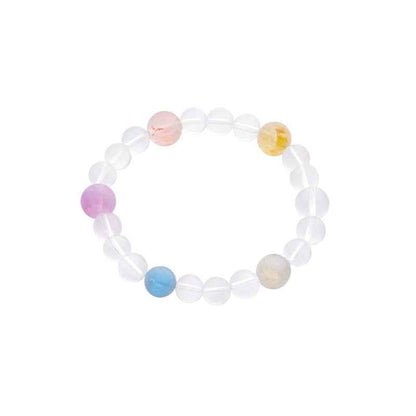 Natural White Crystal and Multi-Gem Bracelet