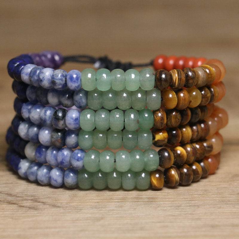 Adjustable Multi-Color Beaded Imperial Stone Bracelet - MystiCrystals