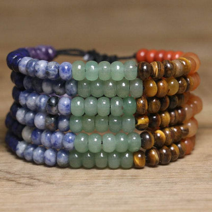 Adjustable Multi-Color Beaded Imperial Stone Bracelet - MystiCrystals