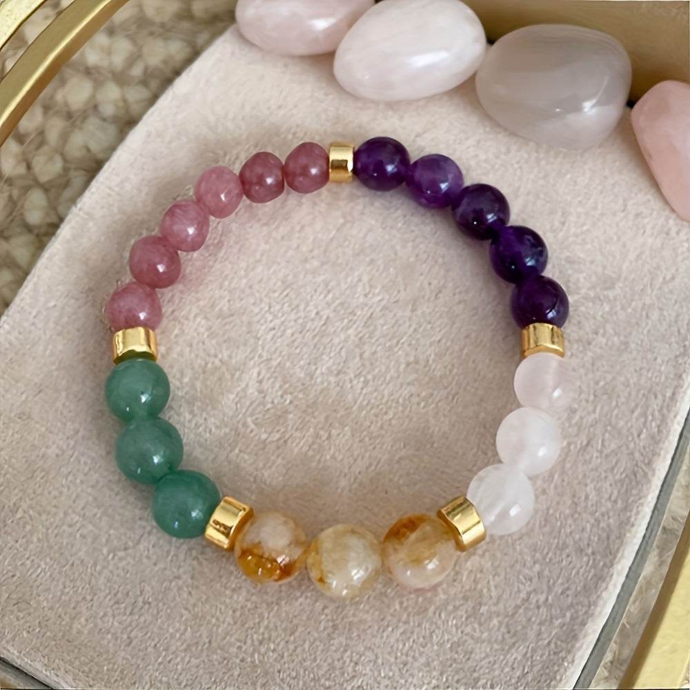 Luxury Amethyst and Citrine Natural Stone Bracelet - MystiCrystals