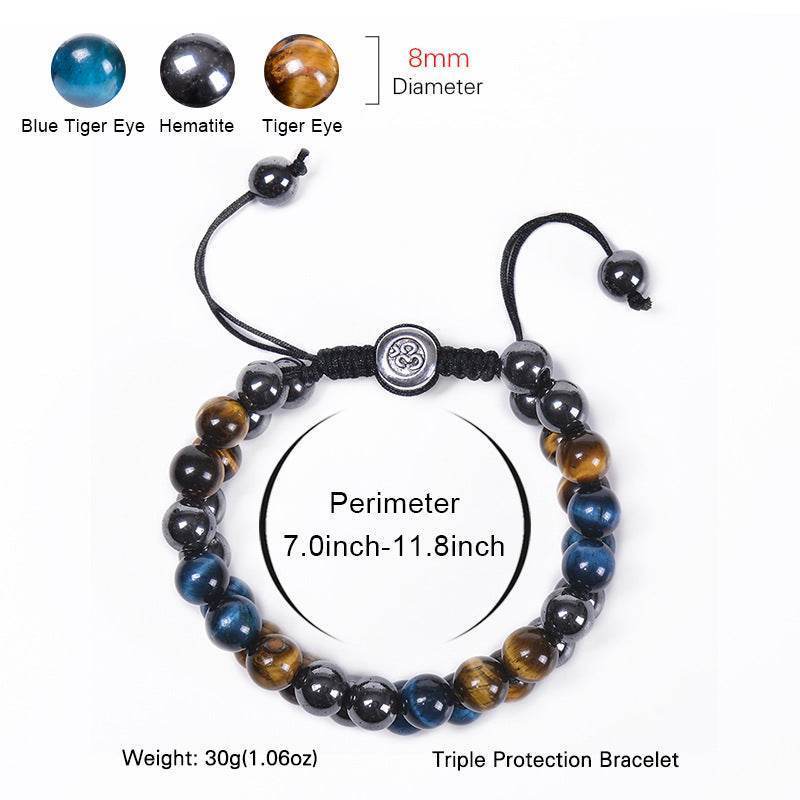Blue Tiger Eye Hematite Bracelet - MystiCrystals