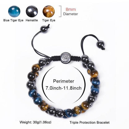 Blue Tiger Eye Hematite Bracelet - MystiCrystals