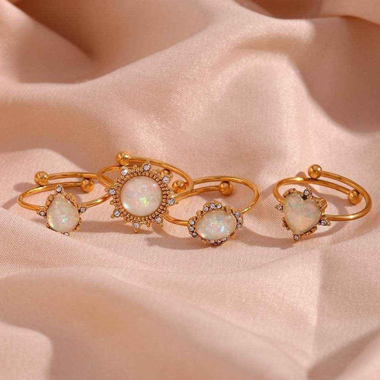Opal Ring 18K Gold Adjustable