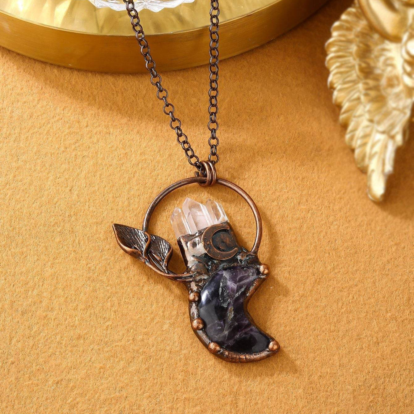 Unique Magical Moon Pendant Necklace - MystiCrystals