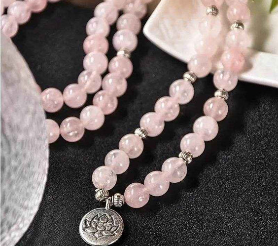 Beaded Rose Quartz Aquamarine Bracelet