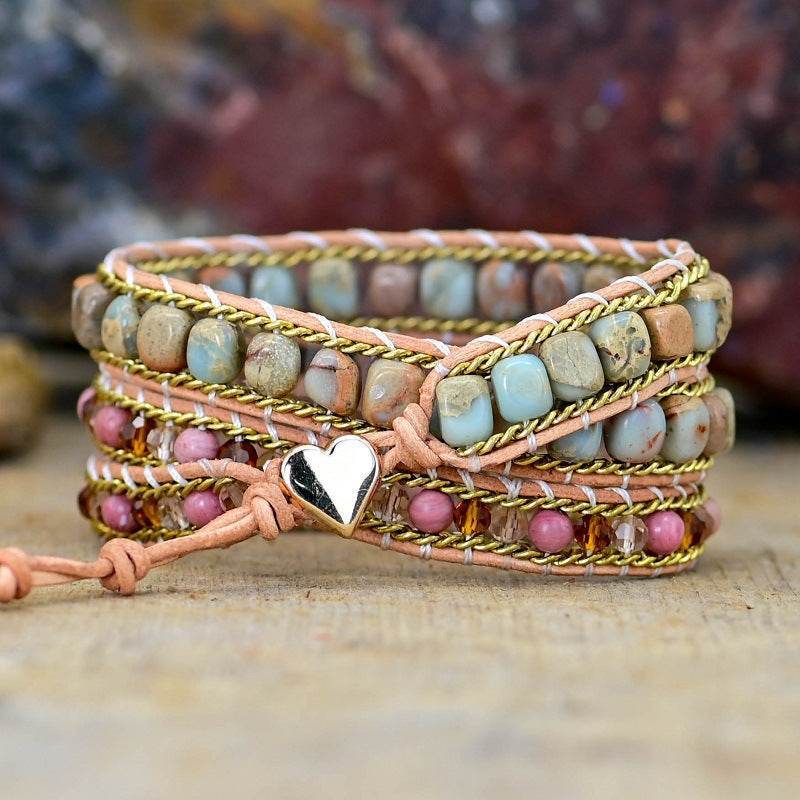 Imperial Stone Multi-Layer Leather Bracelet - MystiCrystals