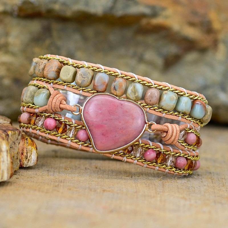 Imperial Stone Multi-Layer Leather Bracelet - MystiCrystals