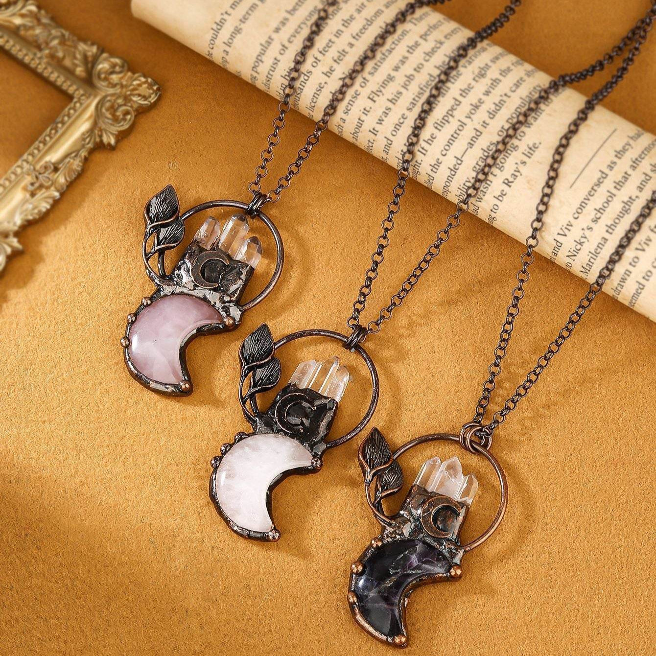 Unique Magical Moon Pendant Necklace - MystiCrystals