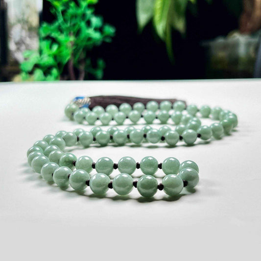 8mm Natural Jade Round Bead Loop Bracelet