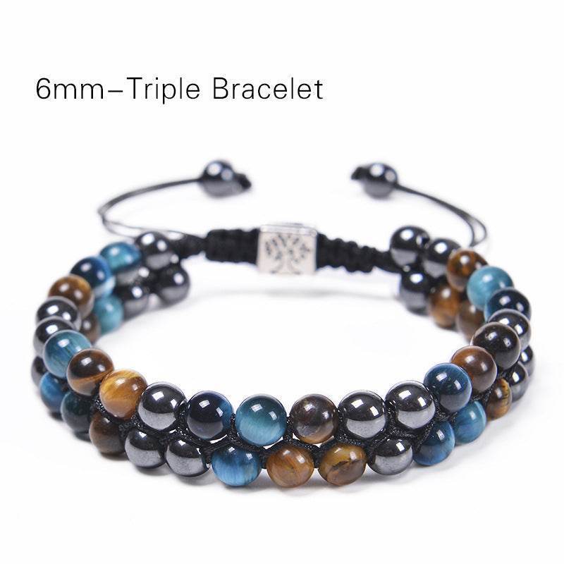 Blue Tiger Eye Hematite Bracelet - MystiCrystals