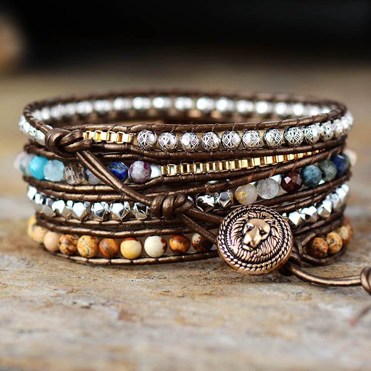 Vintage Picture Stone Wrap Bracelet - MystiCrystals