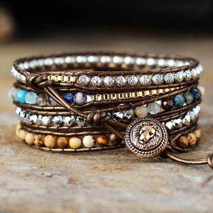 Vintage Picture Stone Wrap Bracelet - MystiCrystals