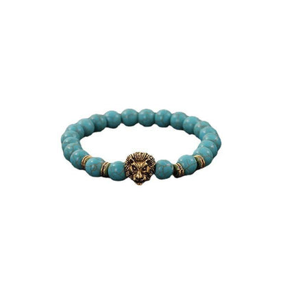 Lion Head Natural Stone Bracelet - MystiCrystals