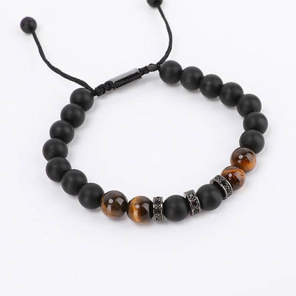 Modern Tiger Eye & Copper CZ Men’s Bracelet - MystiCrystals