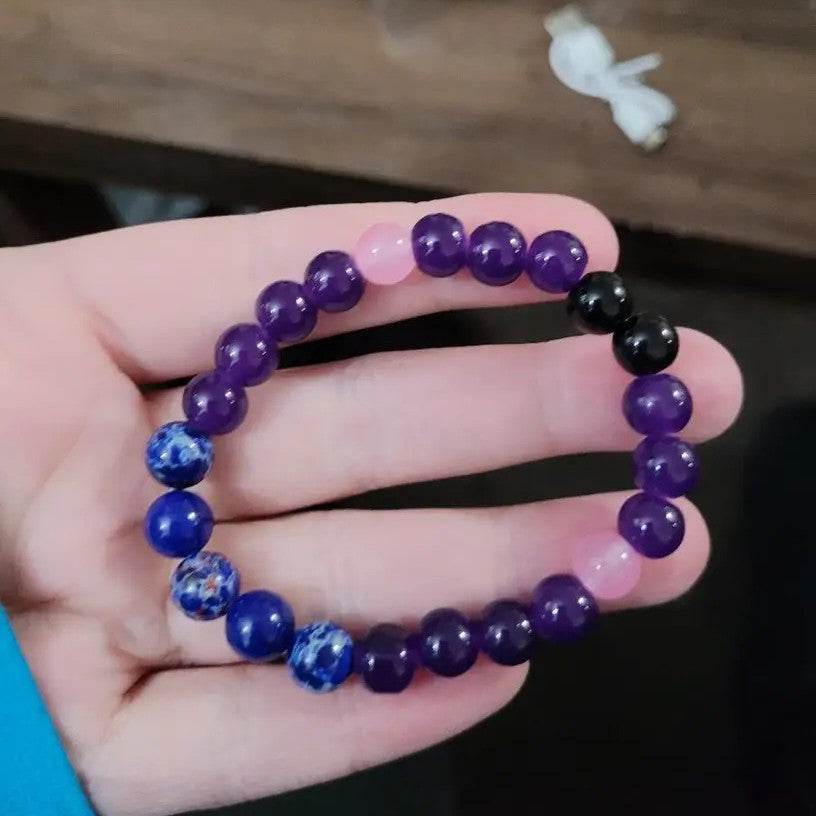 Luxury Amethyst and Citrine Natural Stone Bracelet - MystiCrystals
