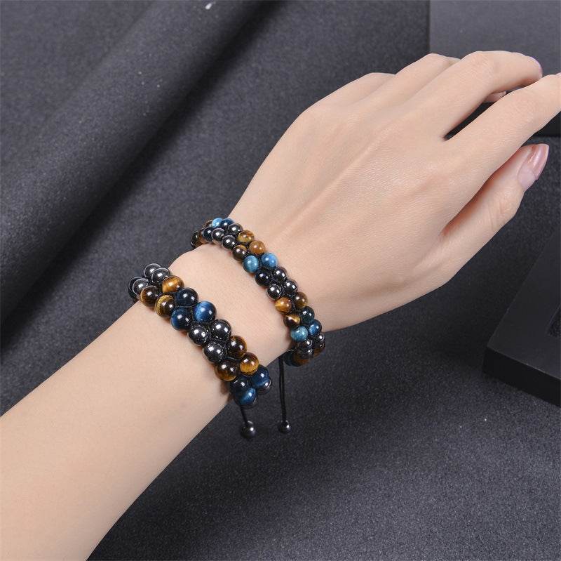 Blue Tiger Eye Hematite Bracelet - MystiCrystals