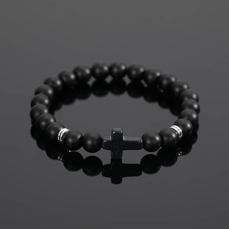 Cross Natural Stone Bracelet - MystiCrystals