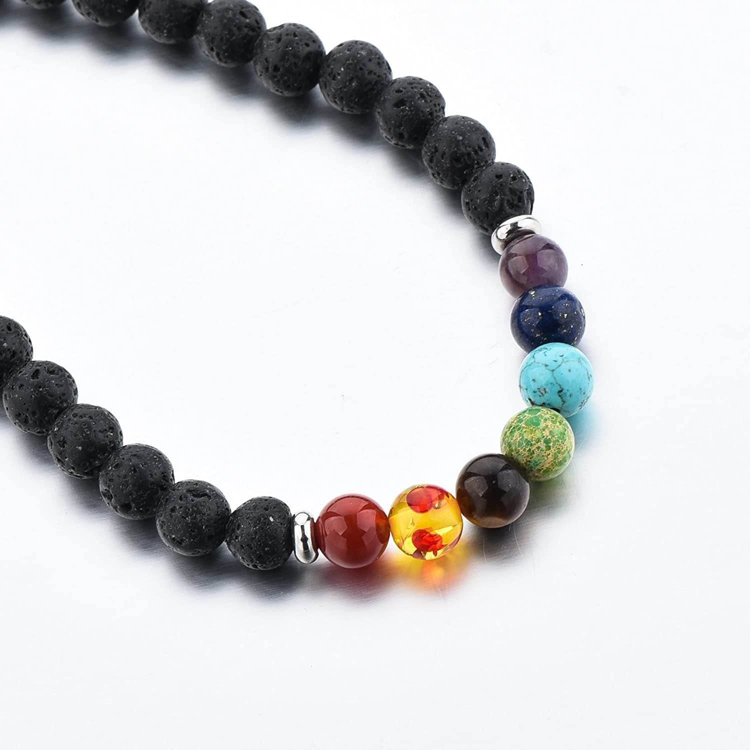 Natural Lava Stone & Turquoise Necklace - MystiCrystals
