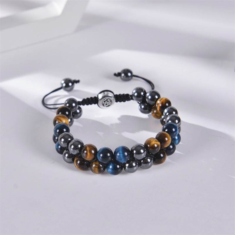 Blue Tiger Eye Hematite Bracelet - MystiCrystals
