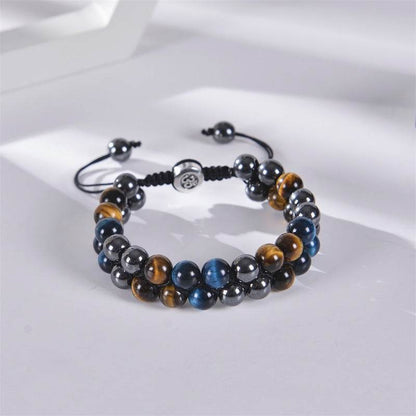 Blue Tiger Eye Hematite Bracelet - MystiCrystals