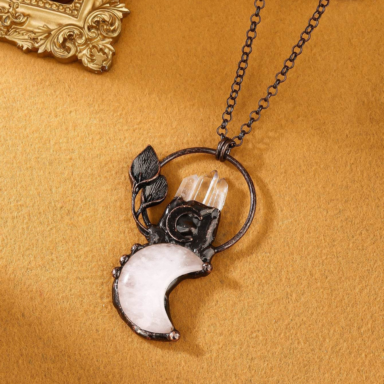 Unique Magical Moon Pendant Necklace - MystiCrystals