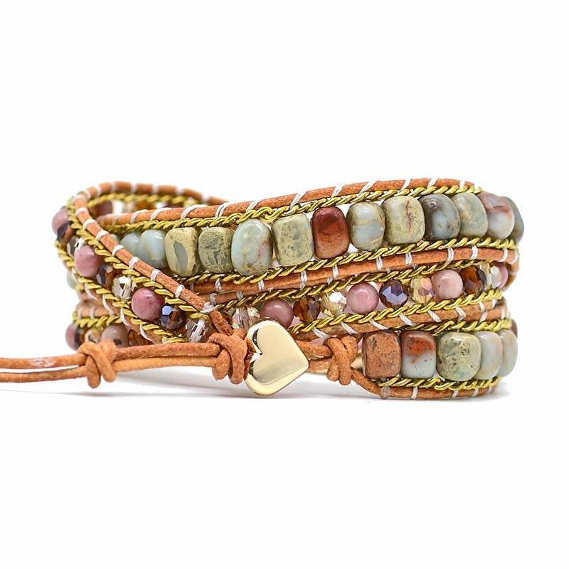 Imperial Stone Multi-Layer Leather Bracelet - MystiCrystals