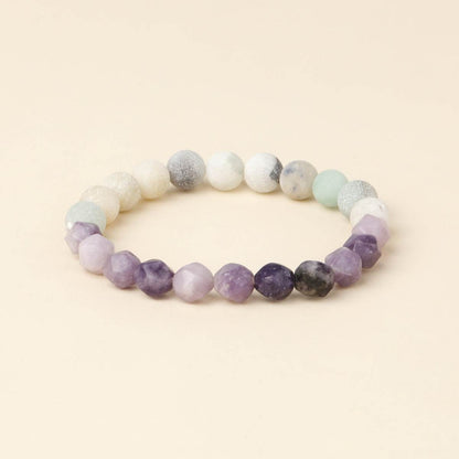 Bohemian Matte Black Agate & Silver Obsidian Bracelet - MystiCrystals