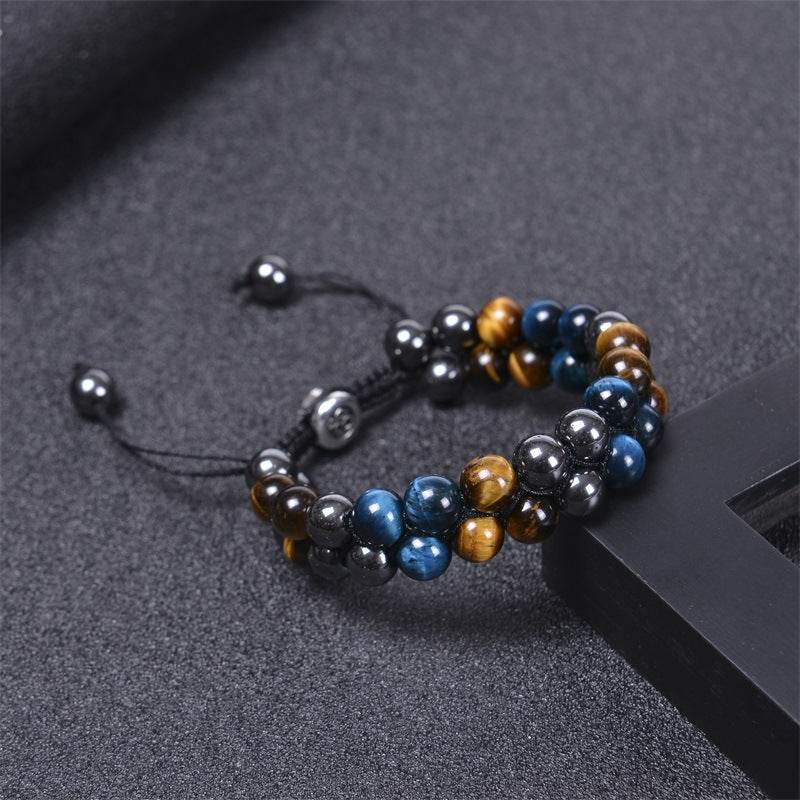 Blue Tiger Eye Hematite Bracelet - MystiCrystals
