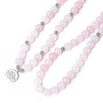 Beaded Rose Quartz Aquamarine Bracelet - MystiCrystals