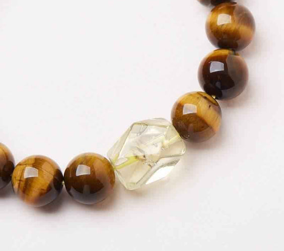 Natural 10mm Tiger Eye & Citrine Bracelet