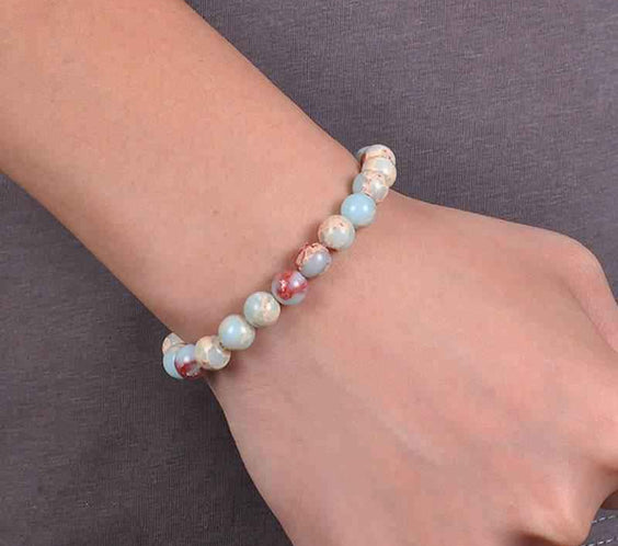 8MM Natural Stone Bead Bracelet