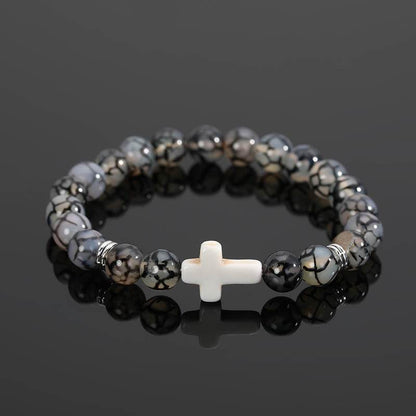 Cross Natural Stone Bracelet - MystiCrystals