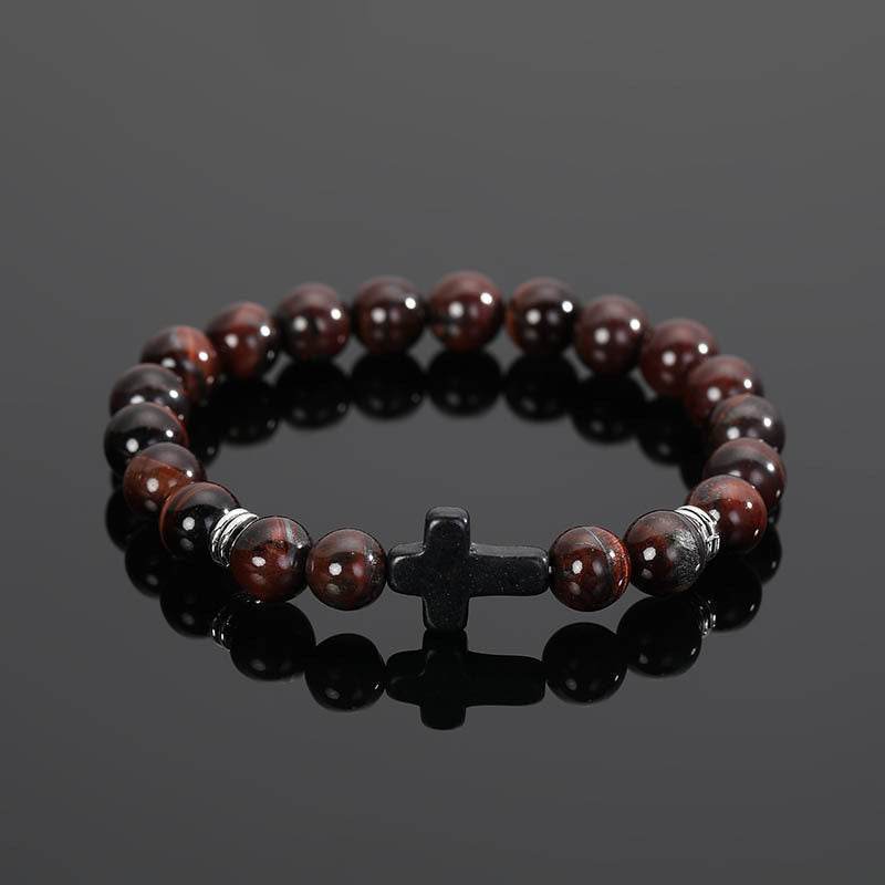 Cross Natural Stone Bracelet - MystiCrystals