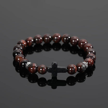 Cross Natural Stone Bracelet - MystiCrystals