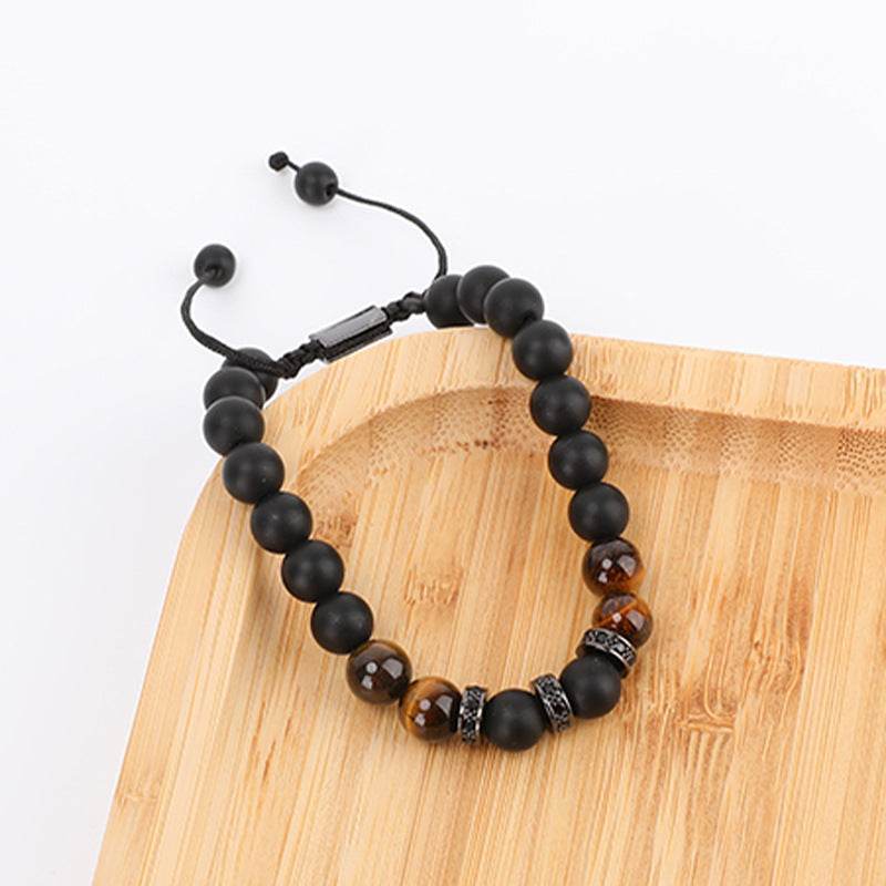 Modern Tiger Eye & Copper CZ Men’s Bracelet - MystiCrystals