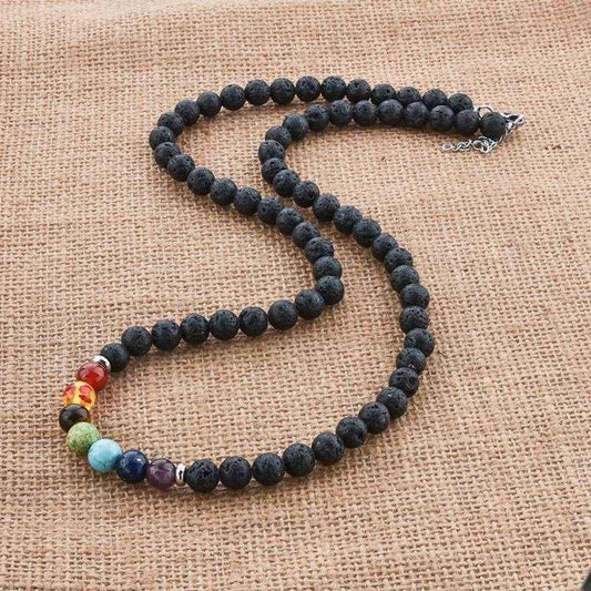 Natural Lava Stone & Turquoise Necklace