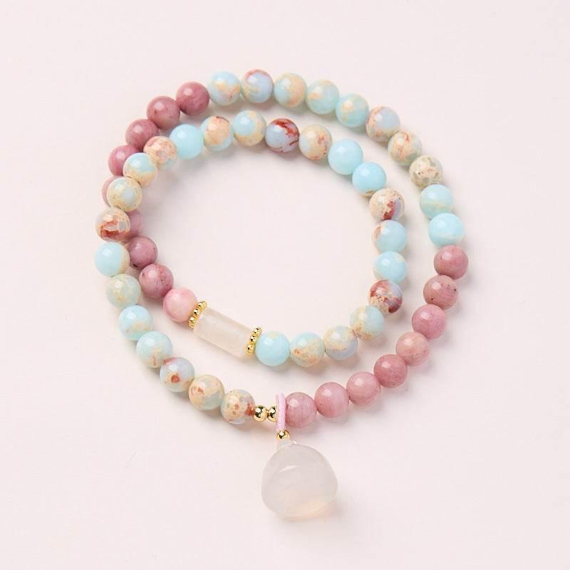 Shoushan Stone Double Circle Bracelet for Women - MystiCrystals