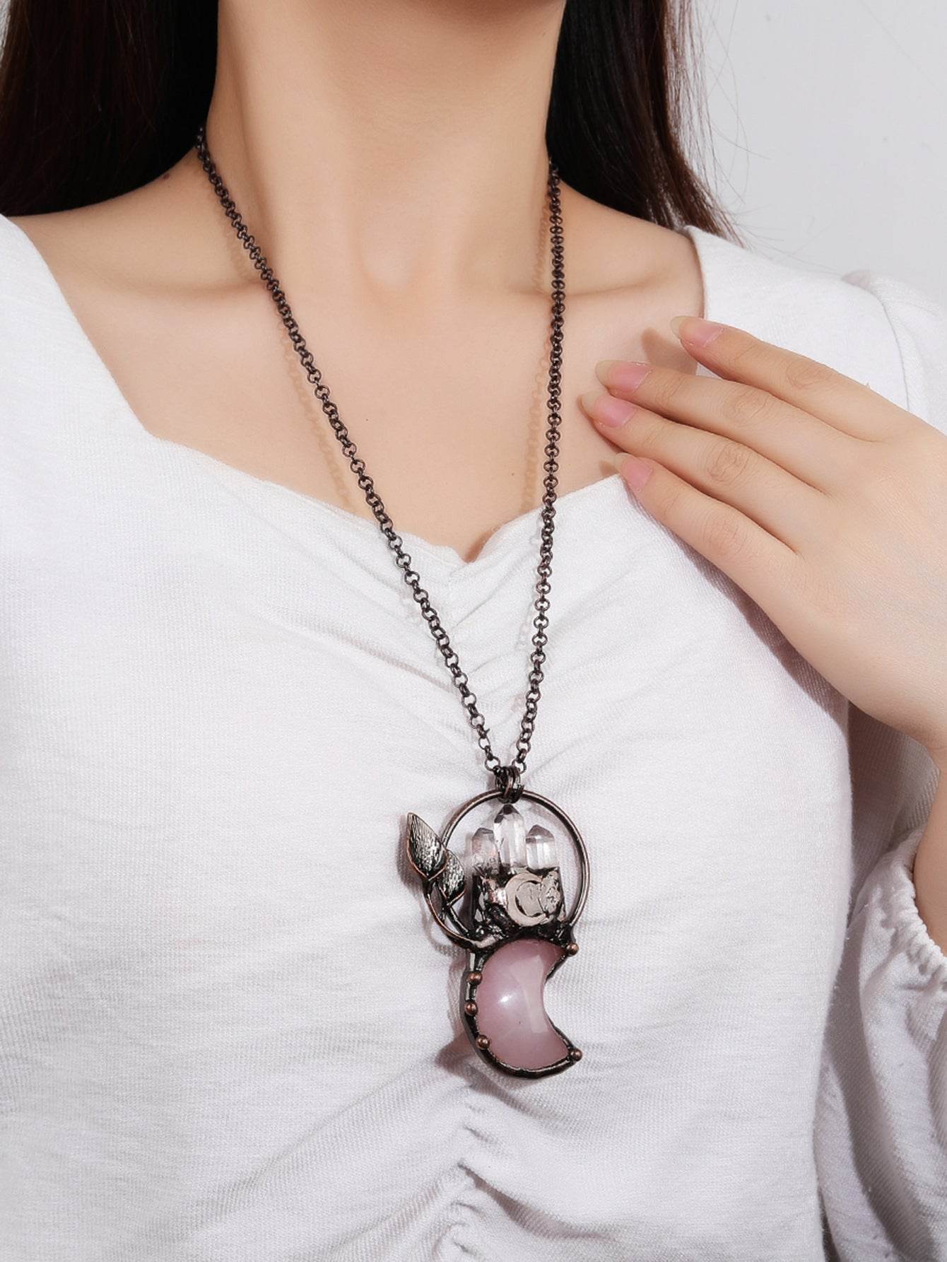 Unique Magical Moon Pendant Necklace - MystiCrystals