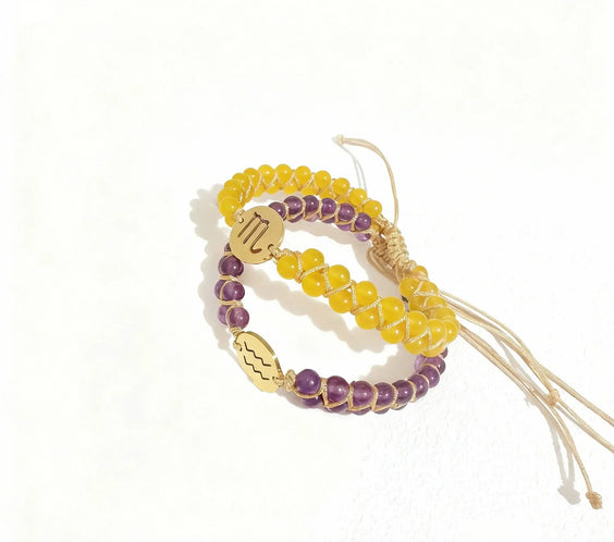 Zodiac Aura Protection Braided Stone Bracelet - MystiCrystals
